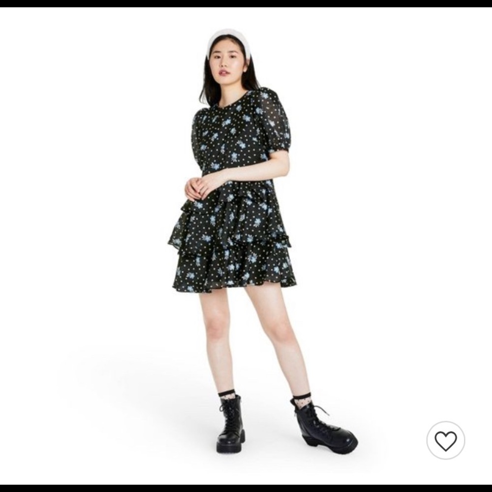 Sandy Liang x Target Short Sleeve Floral Print Tiered Dress Size XS NWT